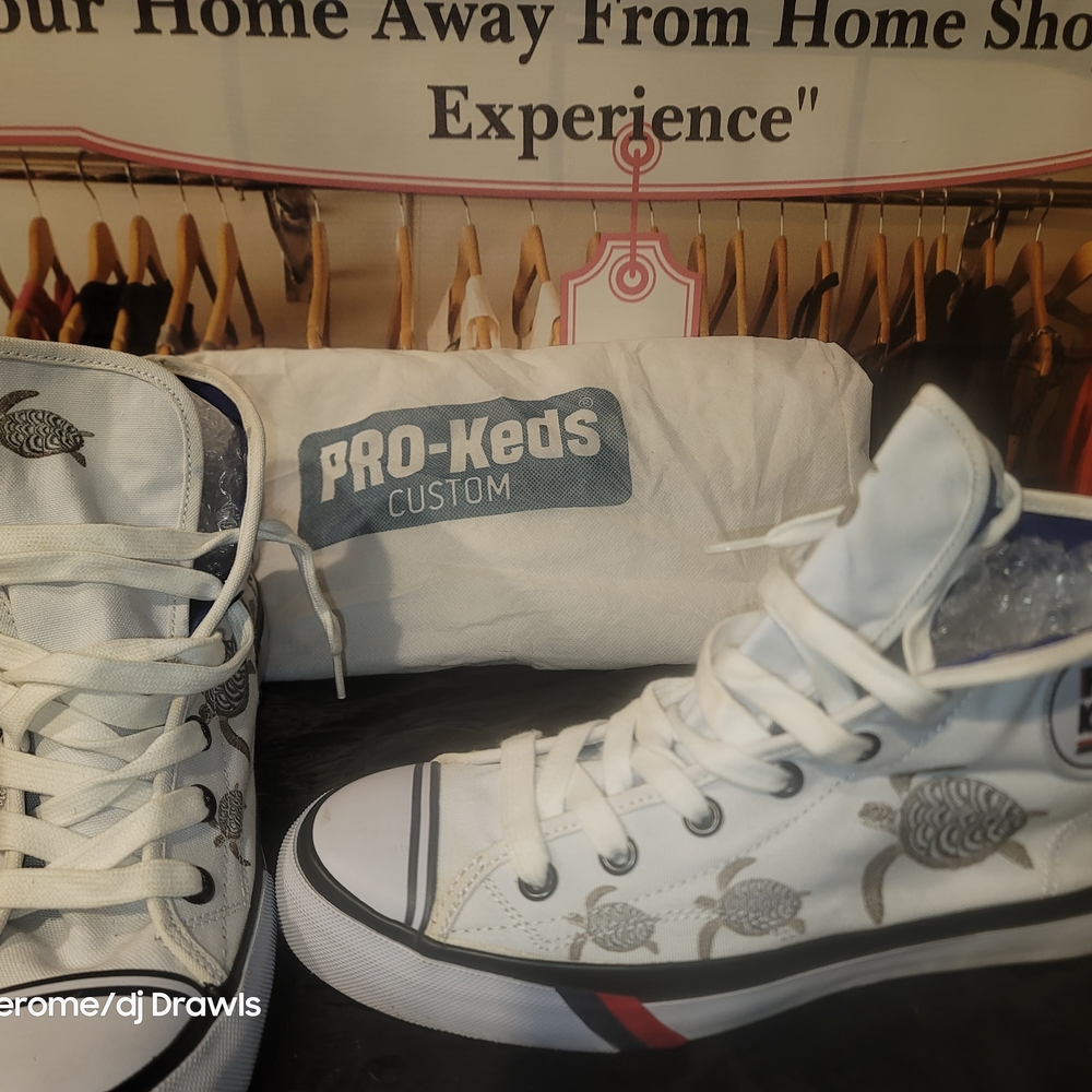PRO-Keds Custom White High-Top Sneakers